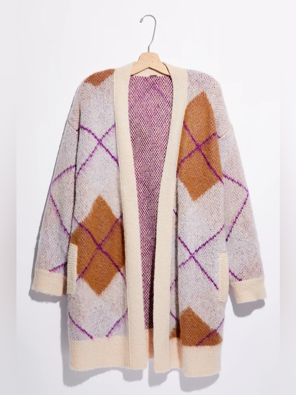 Free People Argyle Avenue Cardi Wool Alpaca Sweater Small